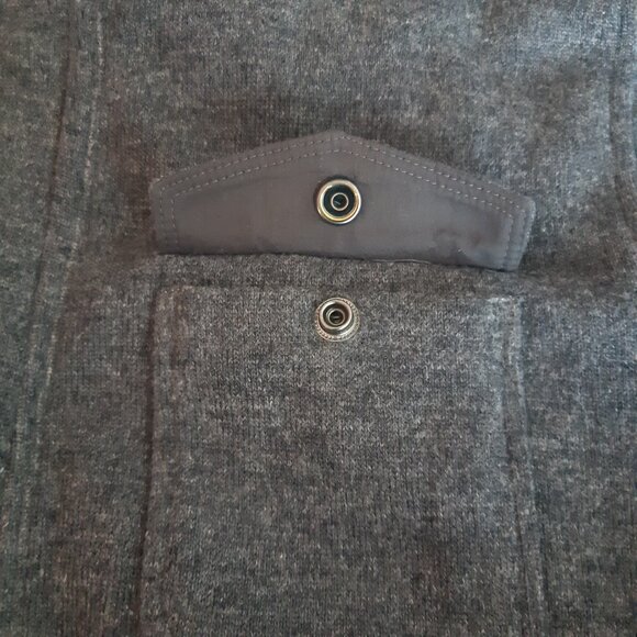 Banana Republic SZ M Heather Grey Full Zip Up Wool & Cotton Men's Sweater Jacket - Picture 9 of 16